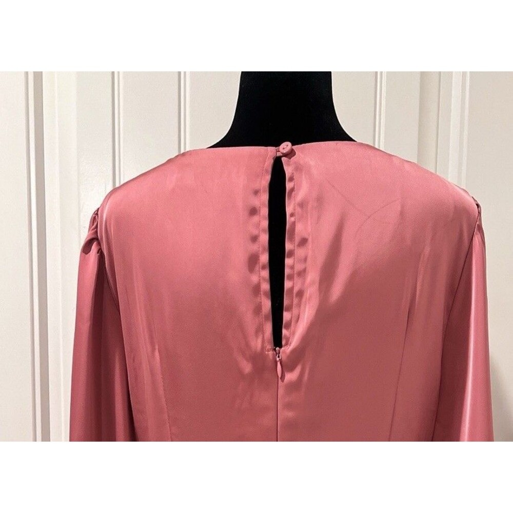 Petal & Pup Women's Noelle Twist Front Pleated Midi Dress Cocktail Size L Blush - Picture 15 of 16